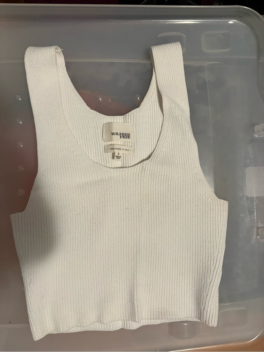 Wilfred Free White Ribbed Tank Top
